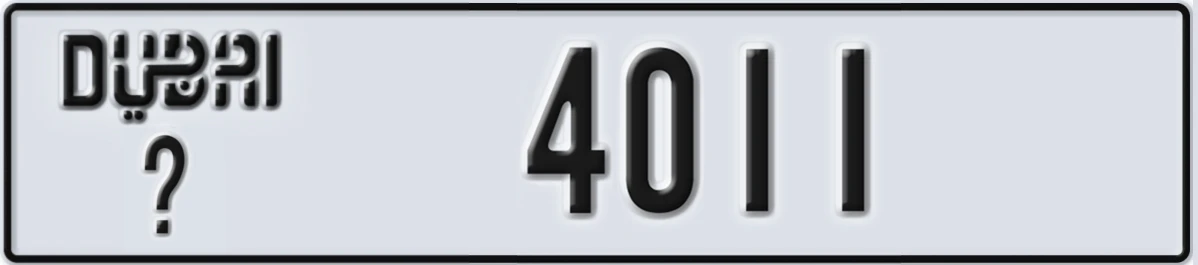 UAE License Plate Dubai @ 4011