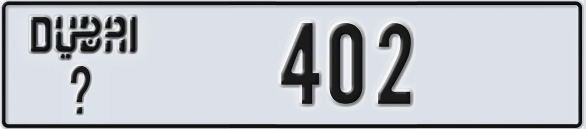 UAE License Plate Dubai @ 402