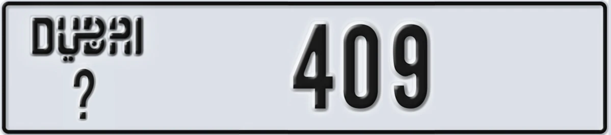 لوحة ترخيص الإمارات العربية المتحدة Dubai @ 409