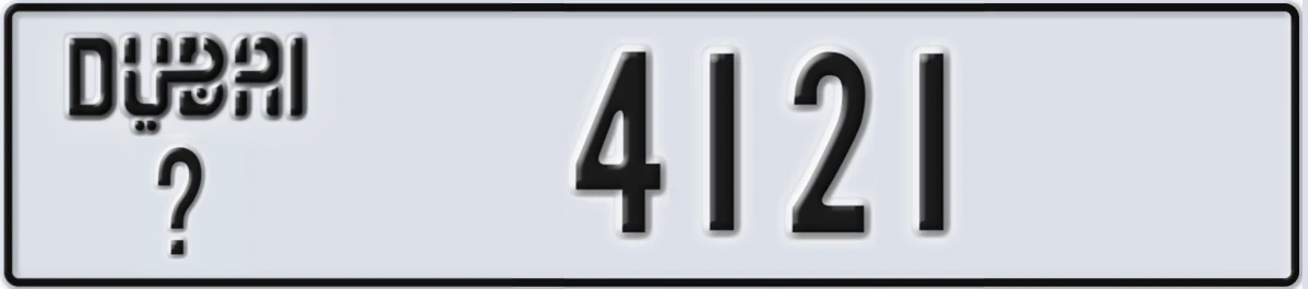 UAE License Plate Dubai @ 4121