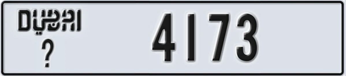 UAE License Plate Dubai @ 4173
