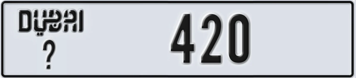 UAE License Plate Dubai @ 420