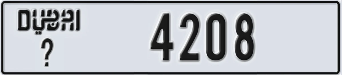 UAE License Plate Dubai @ 4208