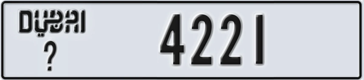 UAE License Plate Dubai @ 4221