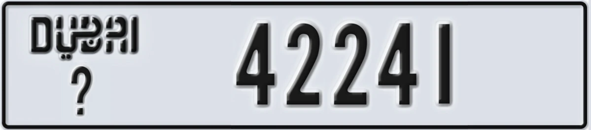 UAE License Plate Dubai X 42241