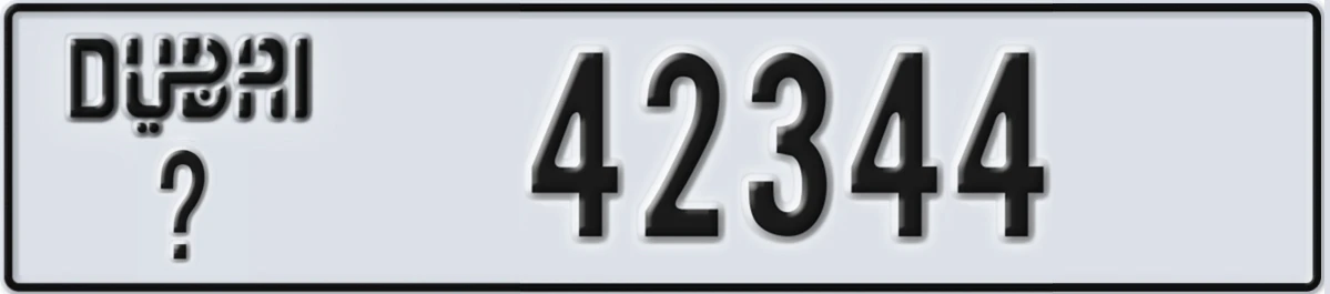 UAE License Plate Dubai @ 42344