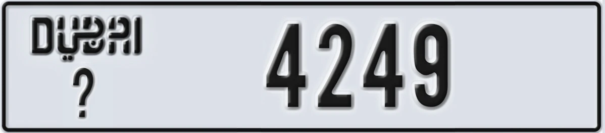 UAE License Plate Dubai @ 4249