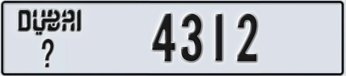 UAE License Plate Dubai @ 4312