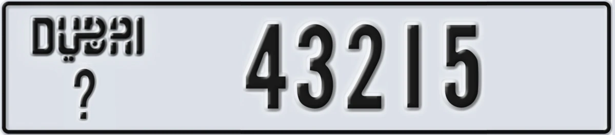 UAE License Plate Dubai @ 43215