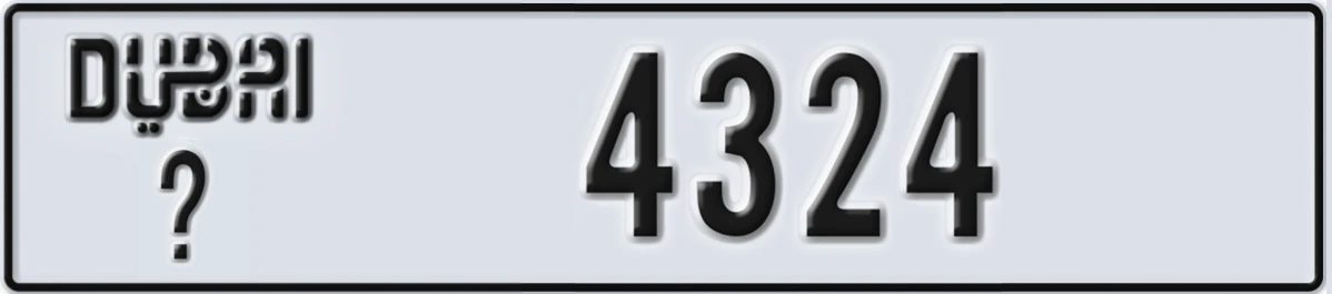 UAE License Plate Dubai @ 4324