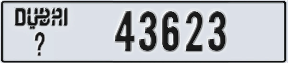 UAE License Plate Dubai @ 43623