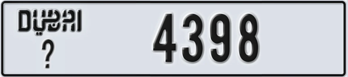UAE License Plate Dubai @ 4398