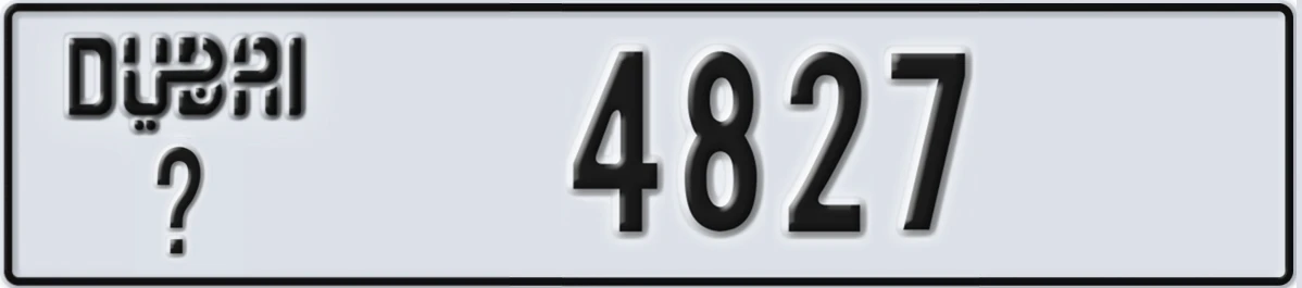 UAE License Plate Dubai @ 4827