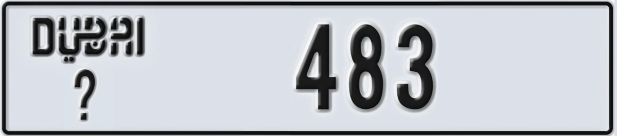 UAE License Plate Dubai @ 483