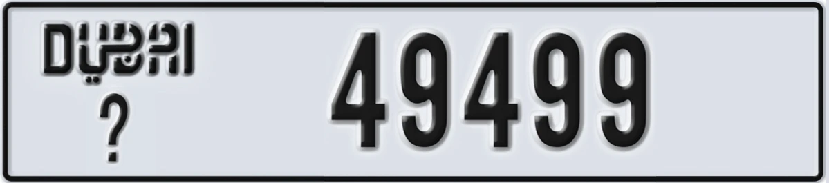 UAE License Plate Dubai X 49499
