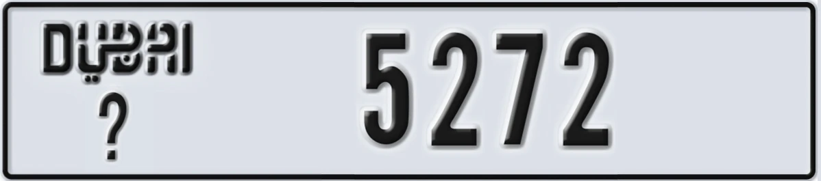 UAE License Plate Dubai @ 5272