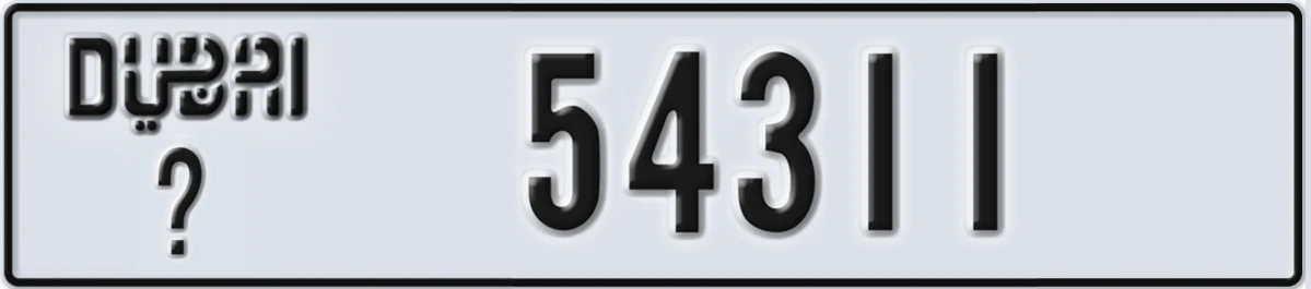 UAE License Plate Dubai @ 54311