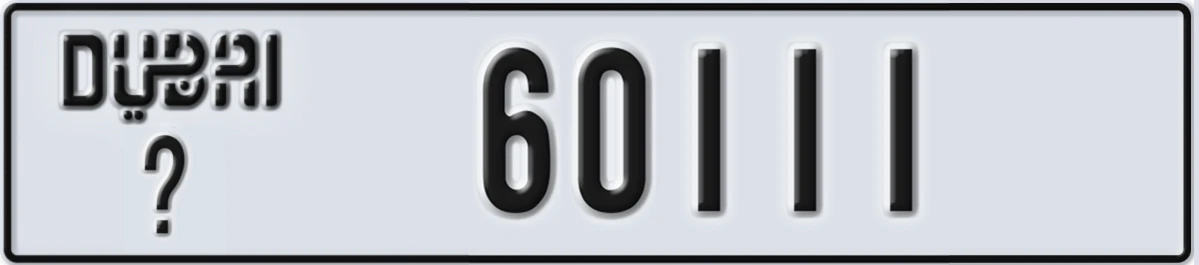 UAE License Plate Dubai @ 60111