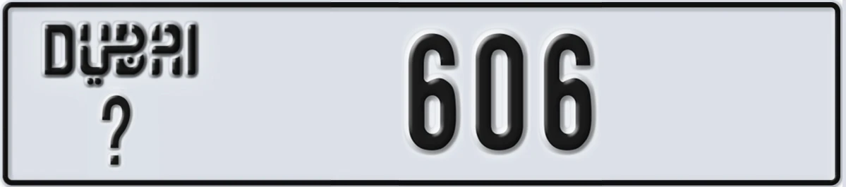 UAE License Plate Dubai @ 606