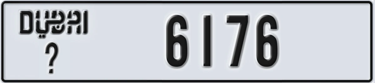 UAE License Plate Dubai X 6176