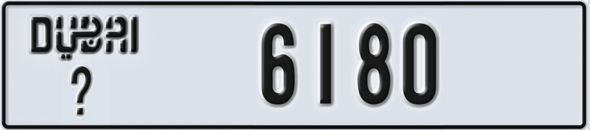 UAE License Plate Dubai @ 6180