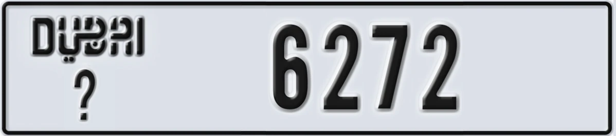 UAE License Plate Dubai @ 6272