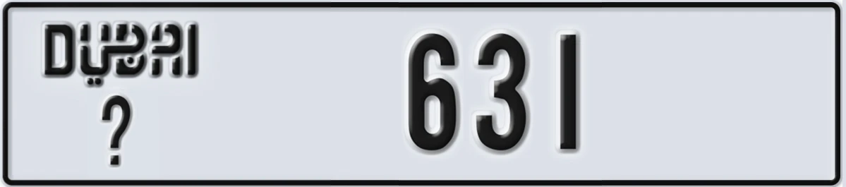 UAE License Plate Dubai @ 631