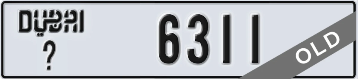 UAE License Plate Dubai @ 6311