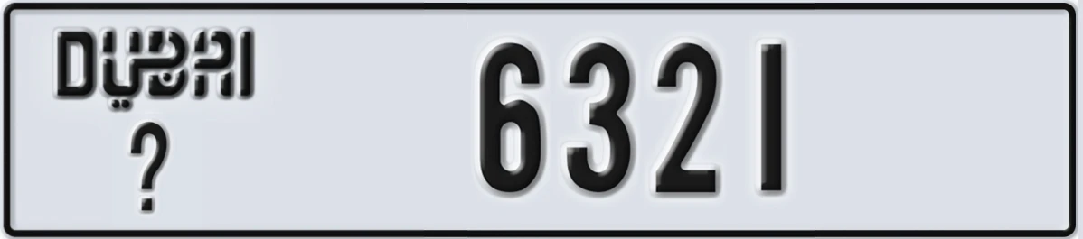 UAE License Plate Dubai @ 6321