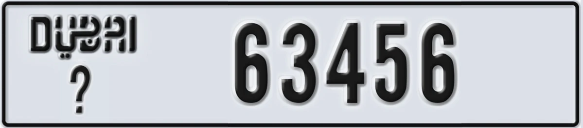 UAE License Plate Dubai @ 63456