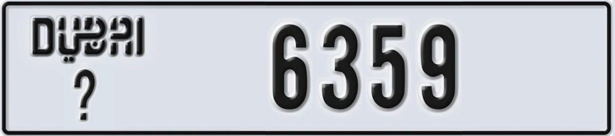 UAE License Plate Dubai @ 6359