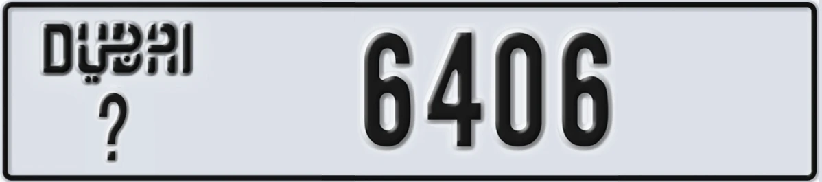 UAE License Plate Dubai @ 6406