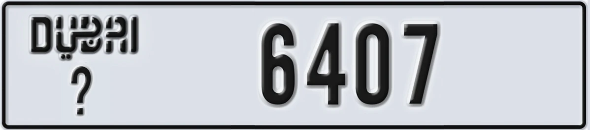 UAE License Plate Dubai @ 6407