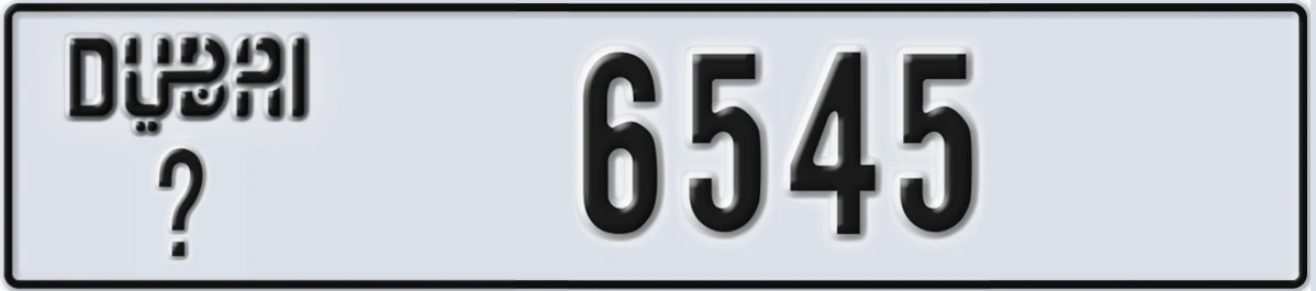UAE License Plate Dubai @ 6545