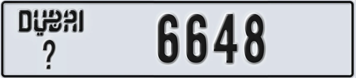UAE License Plate Dubai @ 6648