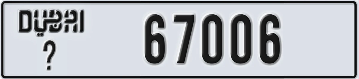UAE License Plate Dubai @ 67006