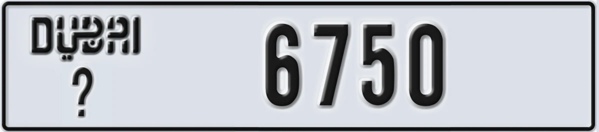 UAE License Plate Dubai @ 6750