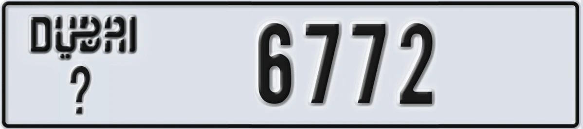 UAE License Plate Dubai @ 6772