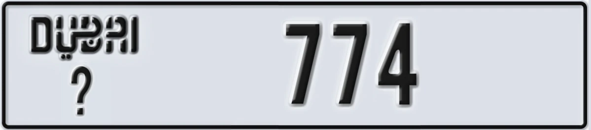 UAE License Plate Dubai @ 774
