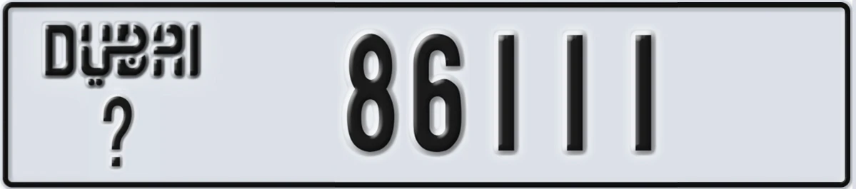 UAE License Plate Dubai @ 86111