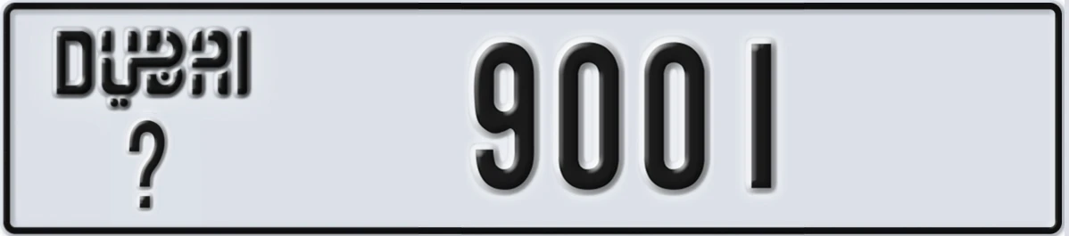 UAE License Plate Dubai @ 9001