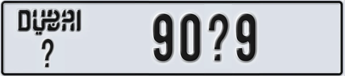 UAE License Plate Dubai @ 90@9
