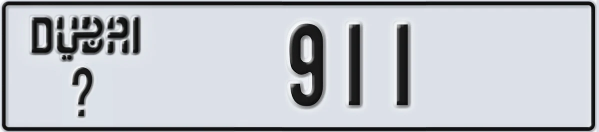 UAE License Plate Dubai @ 911