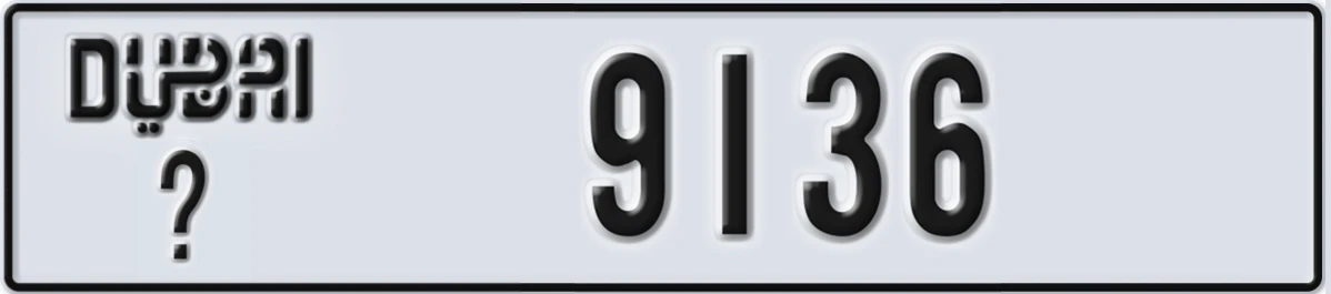 UAE License Plate Dubai @ 9136