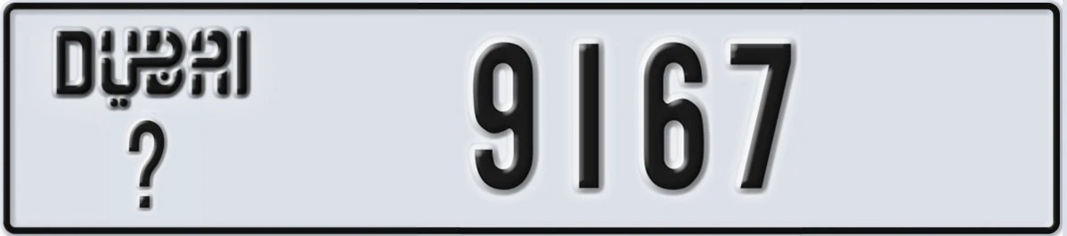 UAE License Plate Dubai @ 9167
