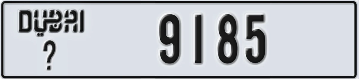 UAE License Plate Dubai @ 9185