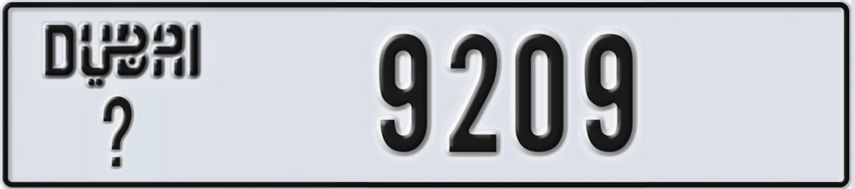 UAE License Plate Dubai @ 9209