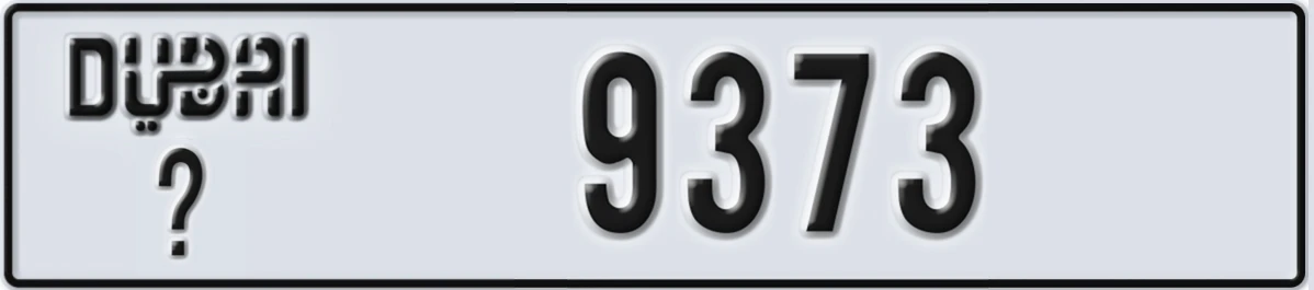 UAE License Plate Dubai @ 9373