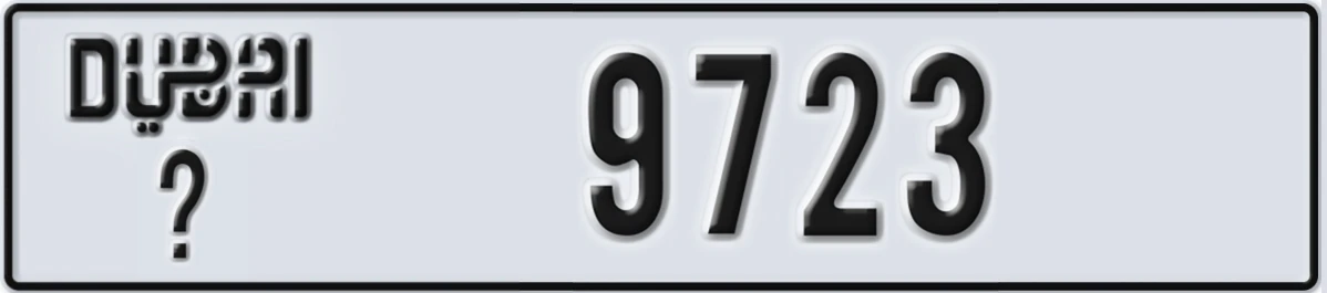 UAE License Plate Dubai X 9723