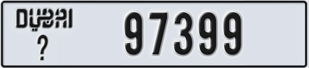 UAE License Plate Dubai X 97399